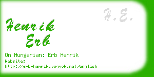 henrik erb business card